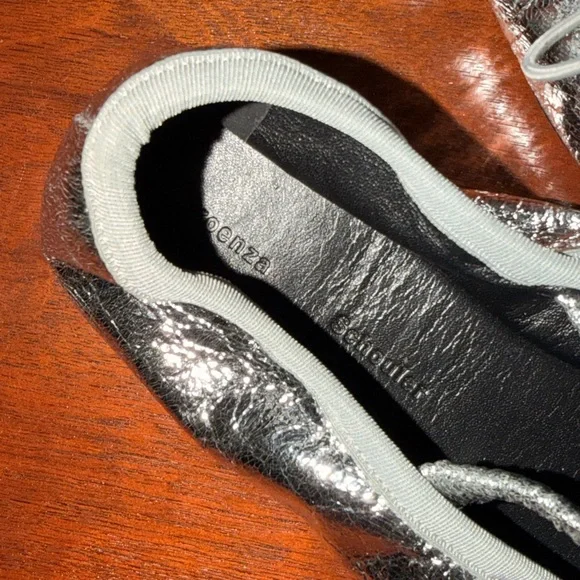 Proenza Schouler crunched up Silver Metallic Ballet Flats with Bow Detail 38 - Picture 5 of 9